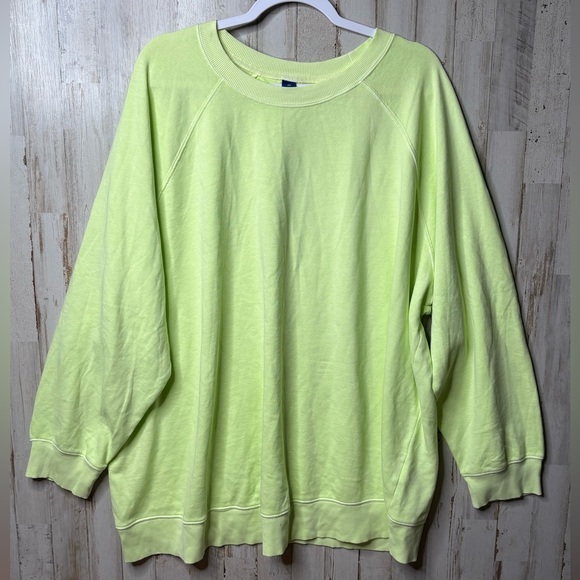 Old Navy Tops - Old Navy Light Lime Pullover Sweatshirt Size 2X